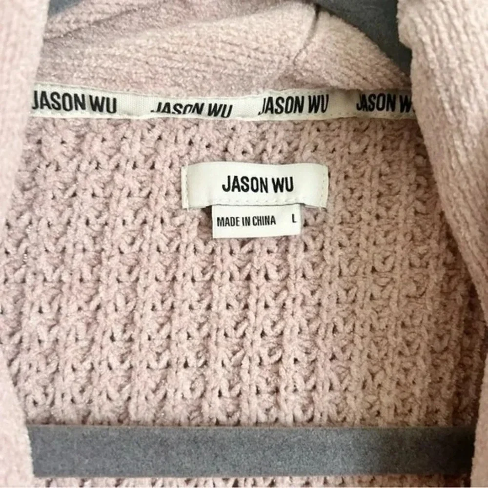 JASON WU I Women's Tan Waffle Knit Shawl Collar Belted Robe Cardigan I‎ SizeL
